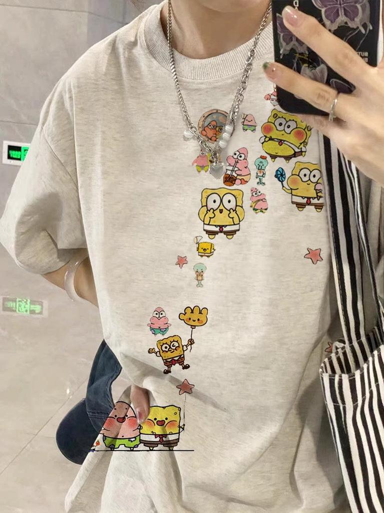 American Retro Black Short-sleeved T-shirt Women's New Design Sense Niche Student Loose Half-sleeved Top Clothing Summer