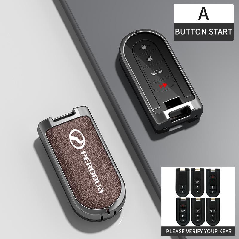 

Perodua Toyota Remote Car Key Cover for Men & Women Transparent Black TPU + Leather