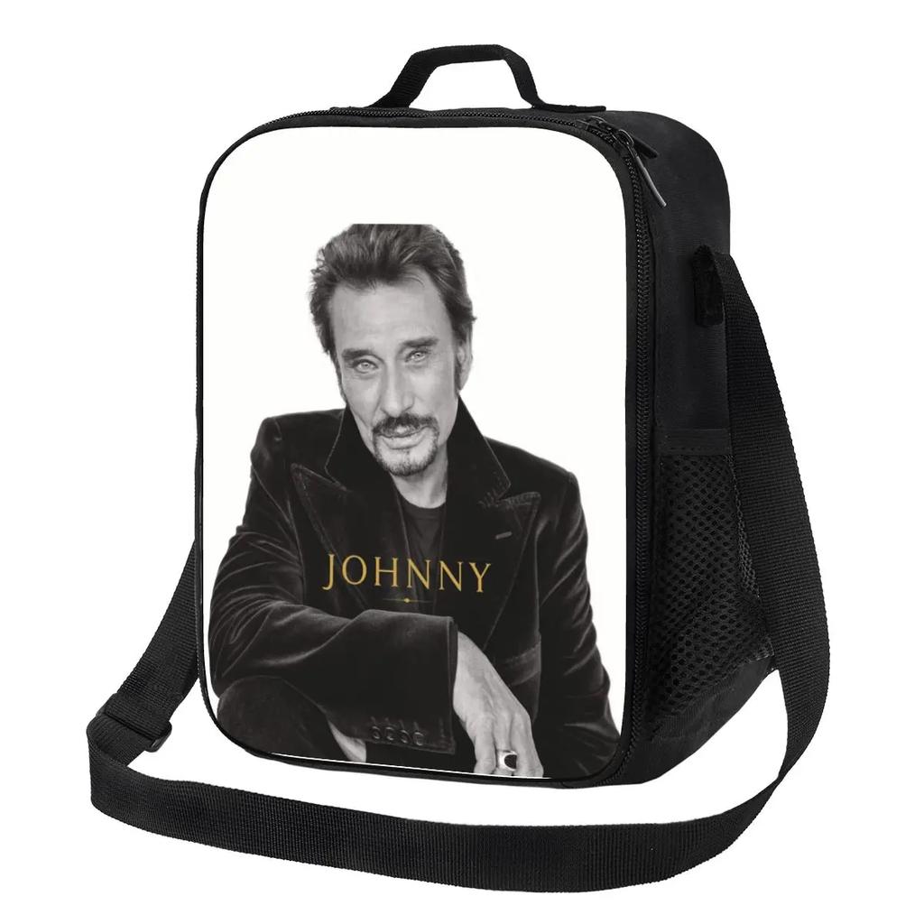 Johnny Hallyday Französischer Sänger Wiederverwendbare Lunchbox Multifunktion Heavy Metal Rock Kühler Thermische Lebensmittelisolierte Lunchtasche Schule