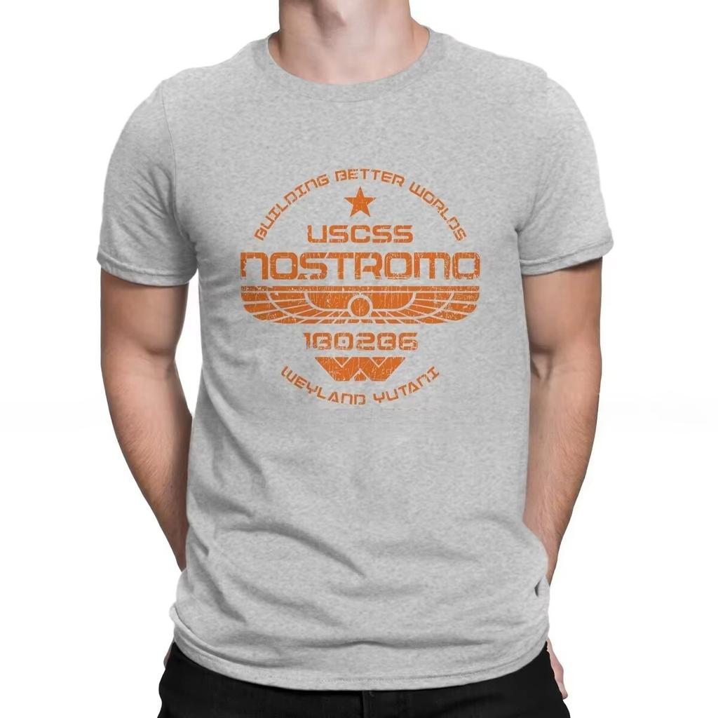 2025 Summer USCSS Nostromo T-shirt Men's and Women's Alien UFO Clothing Fashion Cotton Street Wear Oversized Casual T-shirt
