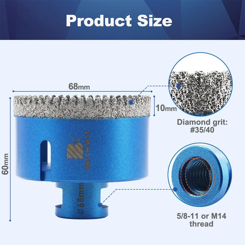 BRSCHNITT Drilling Bit Dia 20-100mm for Granite Marble Stone Hole Saw Porcelain Tile Cutter Drilling Core Bit