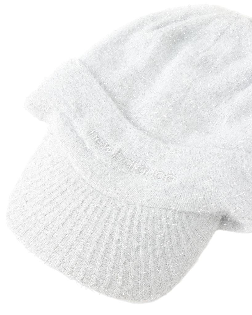 New Balance Women's Golf Knit Cap with Brim (Lamé Knit with Brand Logo) / 012-5287519 030_White