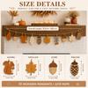 Thanksgiving Mantel Garlands with Wooden Autumn Pendants and Hanging Rope, Harvest Wall or Shelf Decors Banners for Indoor Seasonal Styling
