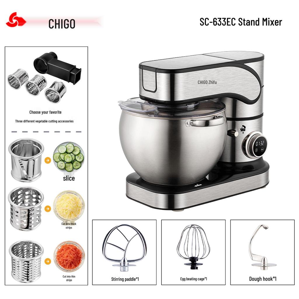 10L Multifunctional Chef Machine: Dough Mixer, Stand Mixer & Egg Beater for Home & Commercial Use