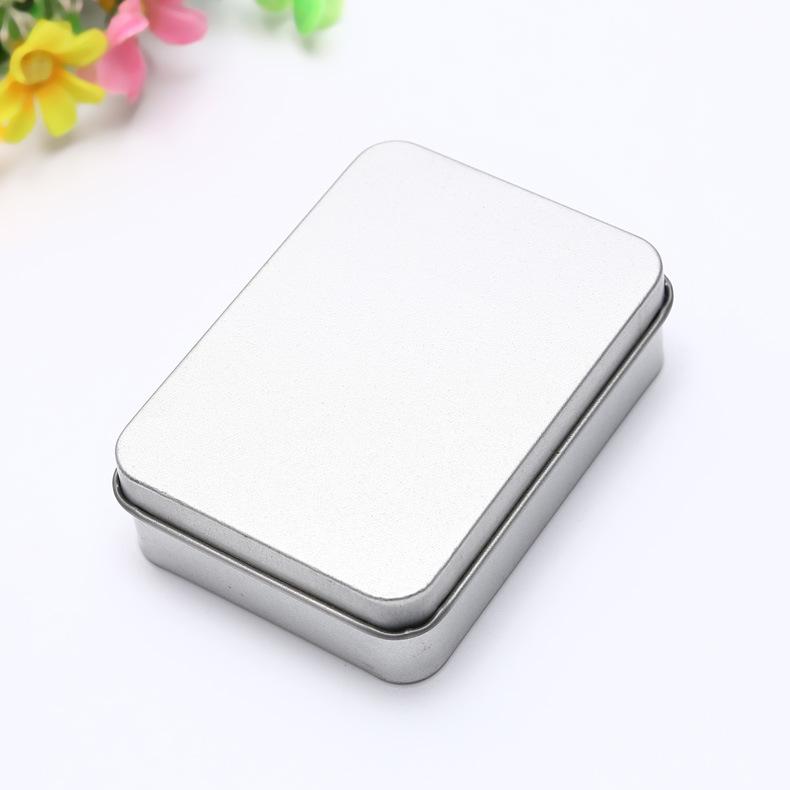In-stock Mini Silver Rectangular Frosted Tin Box for Jewelry, Hairpins, and Poker Storage