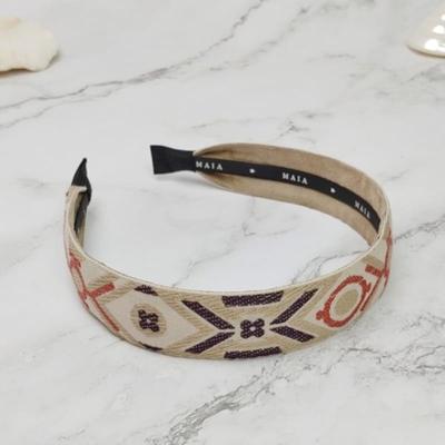 Jacquard Headband - Beige