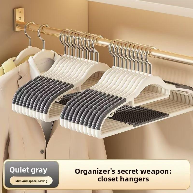 Plastic Dualposition Clothes Hangers With Nonslip Design For Wet And Dry Garments