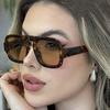 New Cool Double Bridge Oval Sunglasses Fashion Women Summer Sun Shading Eyeglasses Men Driving Sun Protection Eyewear Uv400