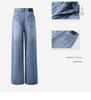 2025 Autumn/Winter Women's High Waist Retro Wide-Leg Jeans - Washed, Loose, Slimming, Versatile, Floor-Length.