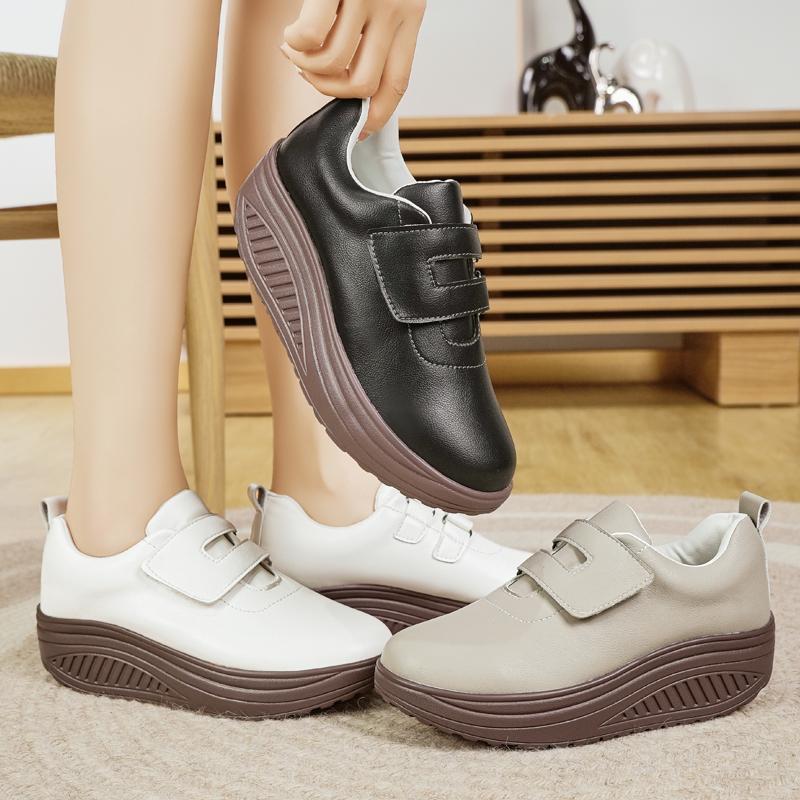 Women Loafers Platform Chunky Lady Summer Casual Black Office Lady Thick Sole Height Increase Shake Shoes