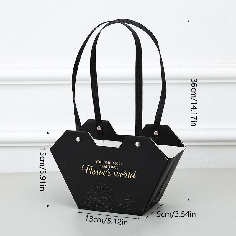 1Pc Portable Flower Basket Rose Flower Wrapping Box Gift Bag For Wedding Birthday Christmas Party Flower Bouquet Decor Supplies