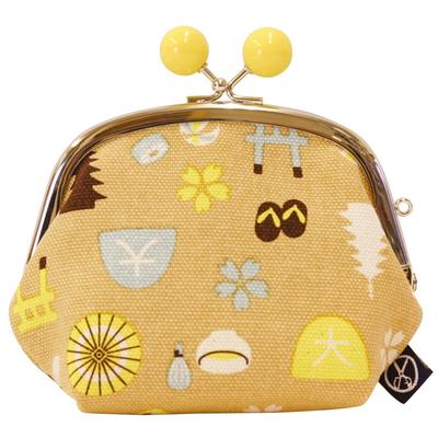 Maeda Senko Goshiki Kyoto Limited Series Geldbörse Zwickel und Gelb H12 x B12 x T6cm Hanpu-do [KYOTO JAPAN] 3,5-Zoll (mit Perlen) Größe ca.