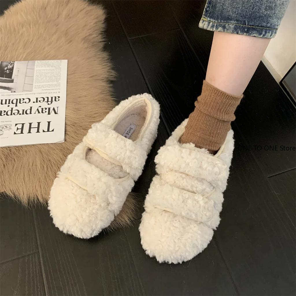 Fashion Women Shoes Autumn Loafers Fur Modis Round Toe Female Footwear Soft Casual Sneaker Fall Comfortable New 2025 Dress Moccasin Lace