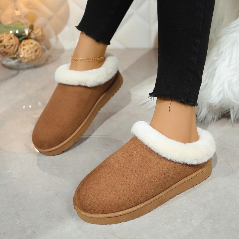 Cross-border Foreign Trade Mao Mao Mouth Snow Boots Women's Winter New Korean Version Thick-soled Short Tube Thickened One Pedal Lazy