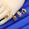Elegant 4Pcs Bridal Jewelry Set With Sparkling Zirconia Includes Earrings Necklace Ring Perfect For Weddings Gift For Women