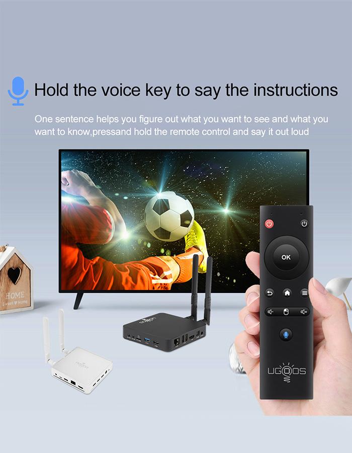 BT-Sprachfernbedienung mit Gyroskop Original UGOOS UR01 Ersatz für Android TV Box Modell Ugoos AM8 AM7 AM6B PLUS X4Q Pro TOX3 TOX4