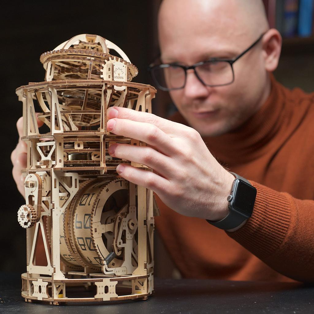 Ugears Skywatcher Tourbillon Table Clock 70162 Sky Watcher Tourbillon Table Clock Wooden Toy 3D Puzzle