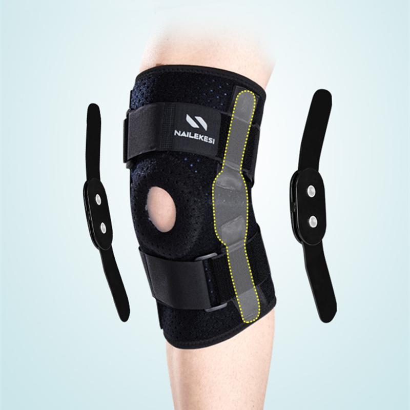 1Pcs Adjustable Hinged Knee Support Brace Open Patella Compression Wrap For Joint Pain Relief Stabilizer