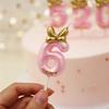 1PC Digital Birthday Wedding Party Cupcake Decor Bowknot Princess Number Candles Cute