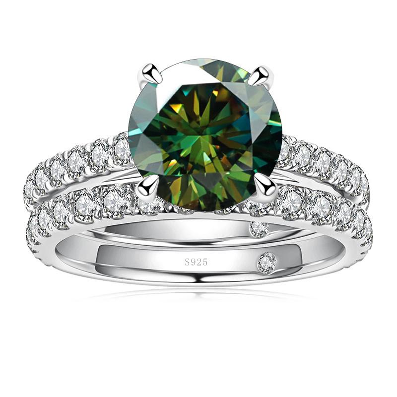 Bague Ringen Inel de lux Moissanite Culoare D 3.0 Ct Bijuterii pentru femei din argint 925 cu design cu patru gheare Seturi de mireasă pentru nuntă