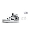 Air Jordan 1 Mid Smoke Grey Men Sneakers Light-Smoke-Grey Black White 554724-092
