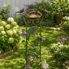 Traliccio da Giardino Esterno con Vasca per Uccelli e Supporto per Piante Rampicanti Struttura Metallica Elemento Decorativo da Giardino per Piante e Uccelli
