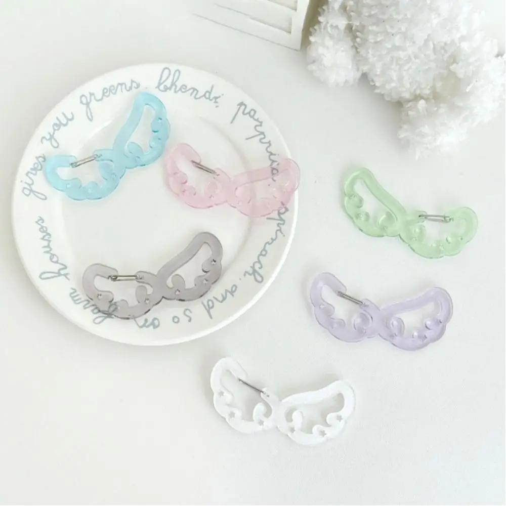 New Wings Stars Shape Carabiner Acrylic Candy Color Card Holder Keychain Multipurpose Keyring Hook