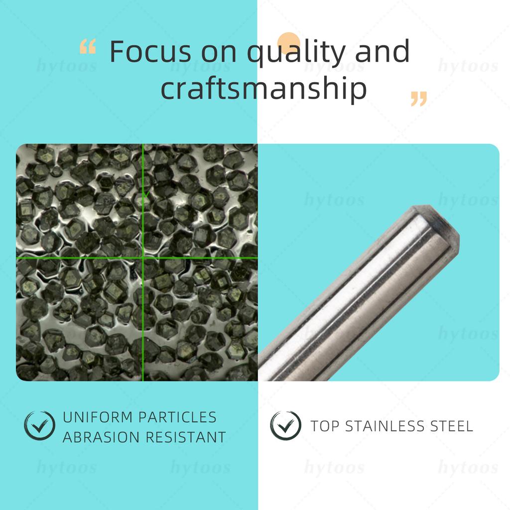 HYTOOS 2mm Tapered Diamond Nail Bit 3/32'' Cuticle Cleaner Under Nail Dead Skin Remover Safety Professional Manicure