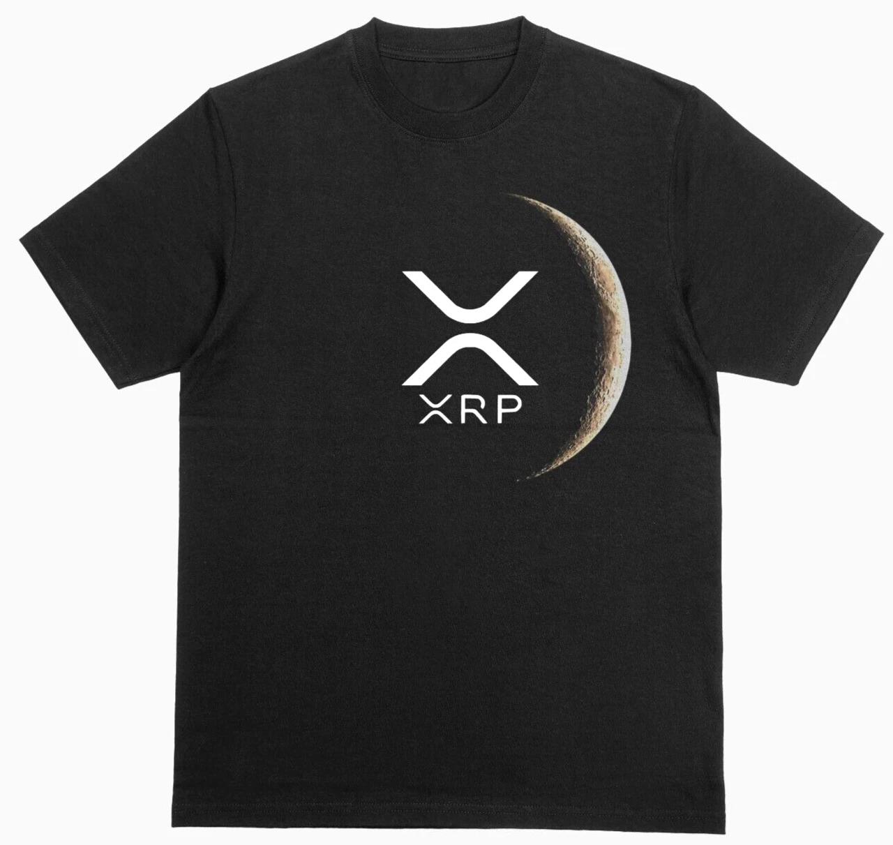 XRP Crypto Currency Coin T-shirt Unisex 100% Cotton Black XL
