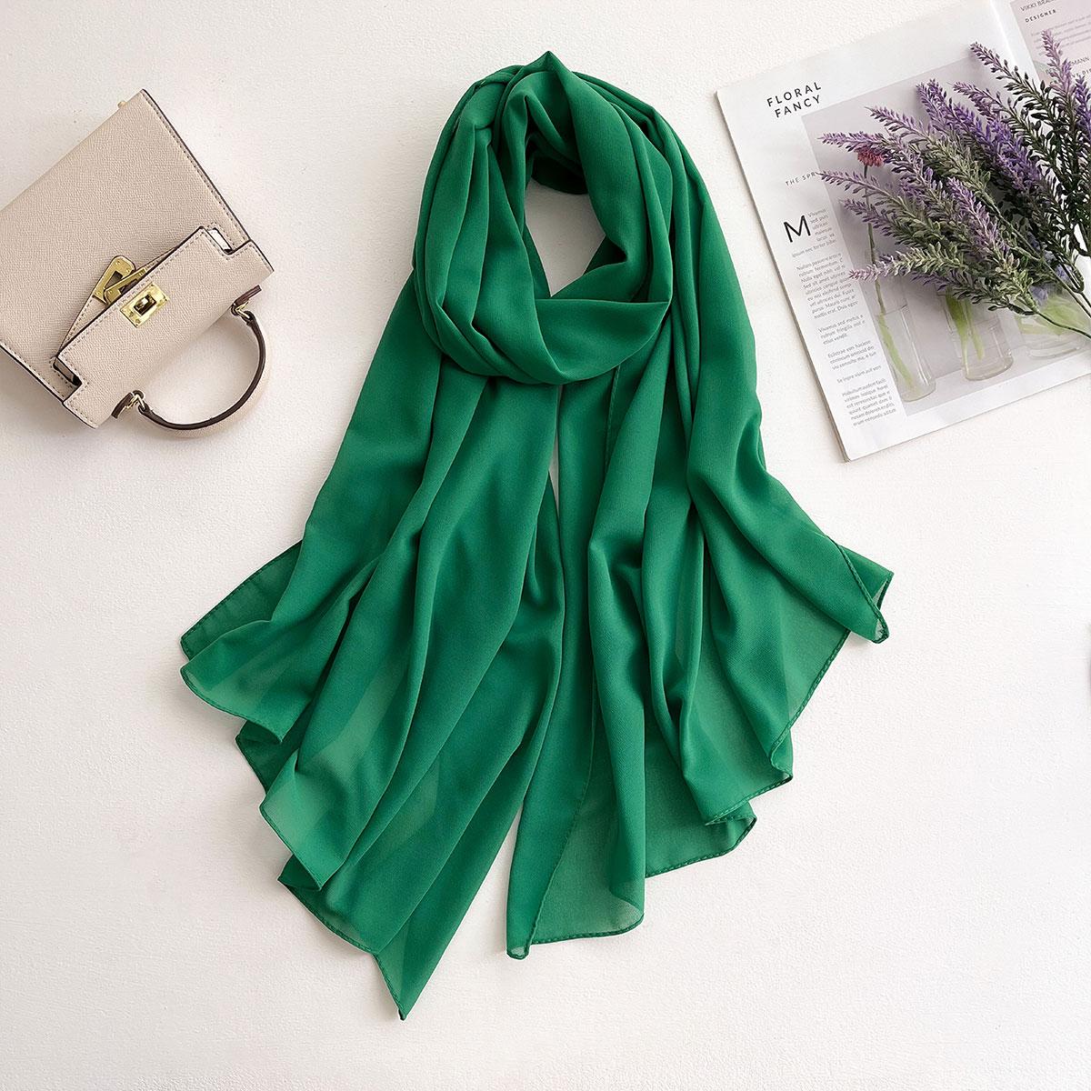 Nieuwe Elegante Bescheiden Dames Bubbels Chiffon Effen Moslim Hoofddoek Dames Sjaal en Wikkel Vrouwelijke Foulard Hijab Stola's