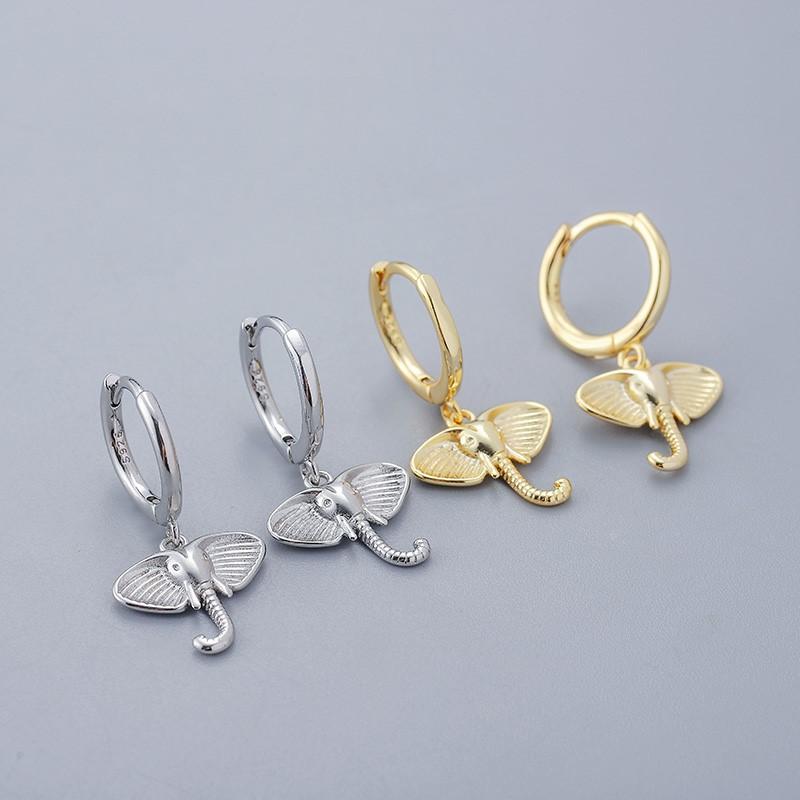 Elephant Hoop Earrings For Women Female Simple Cute Ethnic Style Jewelry Gifts