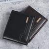 Men's Minimalist Short Wallet  Fashion Soft Leather Business Wallet Credit ID Card Walletfoldable Multi Slot Large Capacity Purs