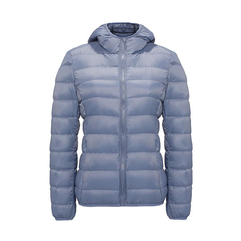 New light down jacket women's hooded short large size light white duck down fashionable white duck down jacket winter