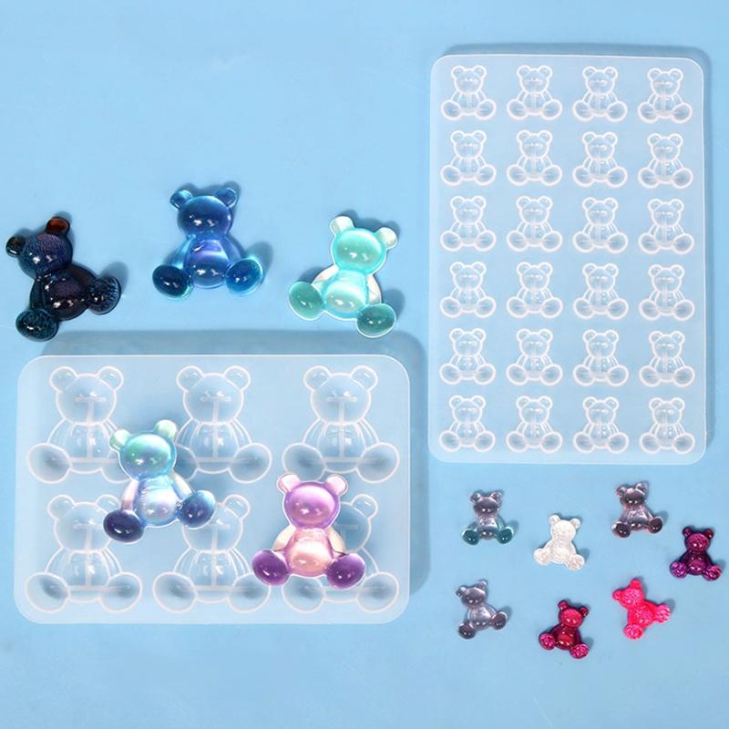 Bear Earring Silicone Mold Brooch Hair Pin Decorative Casting Mold Headwear Clip Mold DIY Craft Jewelry Making Supplies