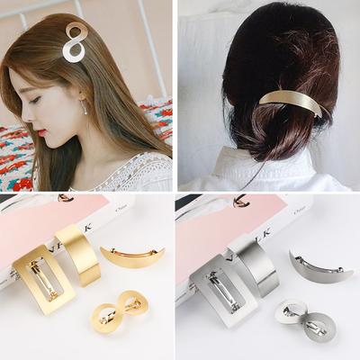 Barrettes Hair Accessories Girls Hairgrips  Horsetail Clip Geometry Hair Clip Metal Hairgrips