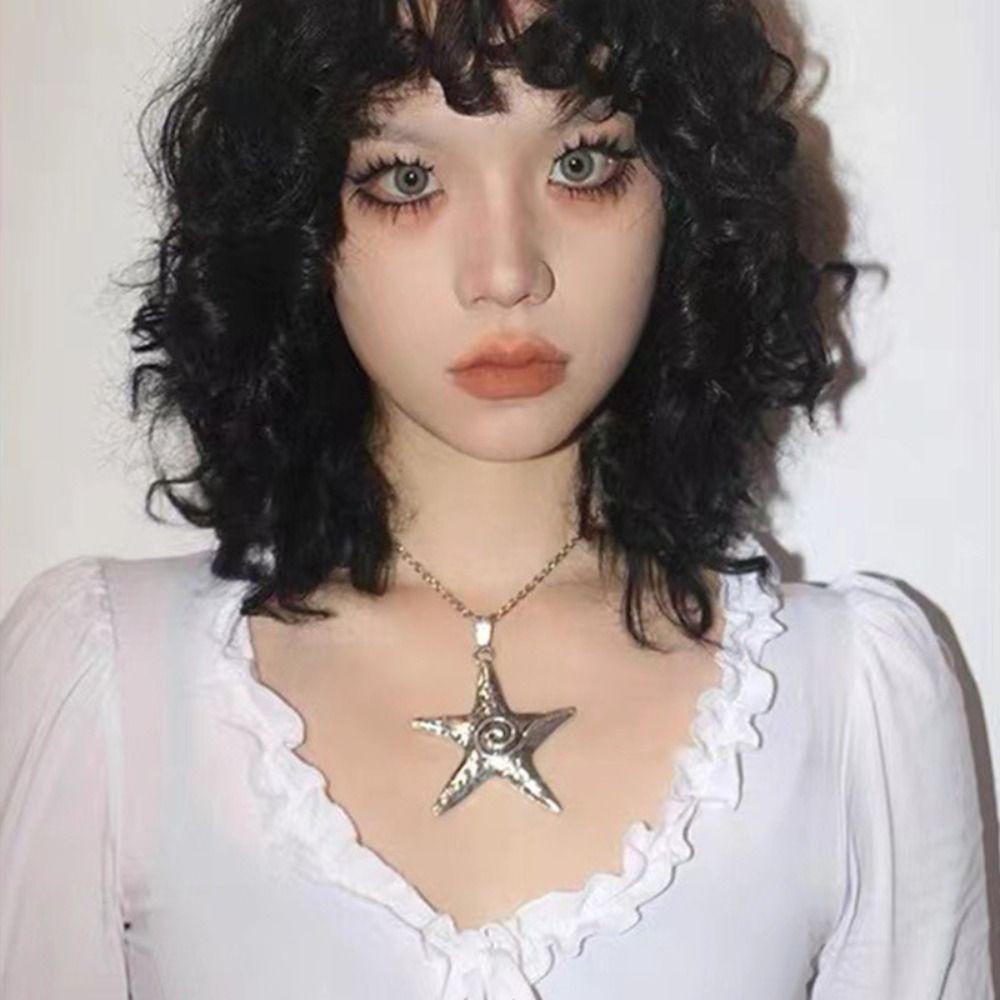Silver Star Circular Collar Bohemian Silver Jewelry Simple Y2k Necklace Beach