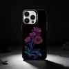 Neon Glow Flowers Phone Case For iPhone 17,16,15,14,13,12,11 Plus,Pro Max,XS,Colored silver phone case