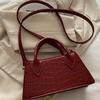 Burgundy Red Elegant Small Bag, Adjustable Shoulder Strap and Zipper Closure, Suitable for Travel and Daily Use