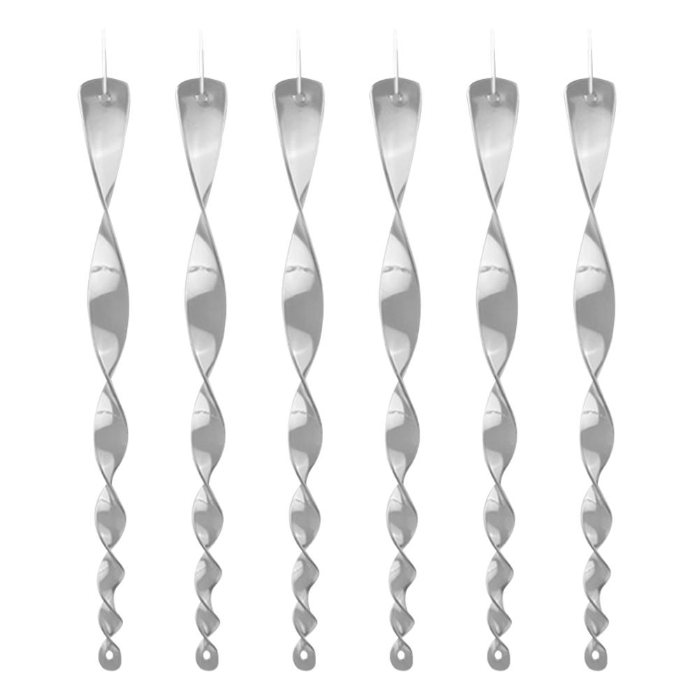 6Pcs 30cm Bird Repellent Reflective Scare Rods Ornamental Spiral Deterrent Control Device Bird Scare Rods To Scare Birds Away