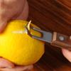 1PCS Channel Knife,Fruit Peeler Grater  Cocktail Garnish Citrus Zester, Wood & Stainless Steel Bar Tool with Rivets