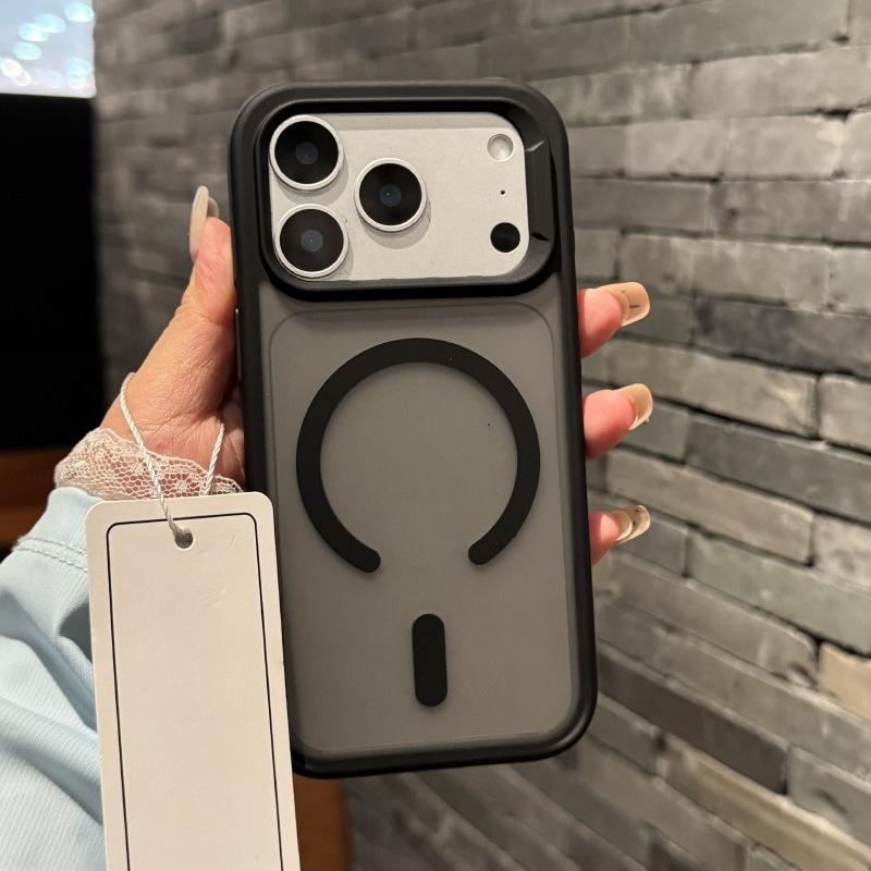 

Magnetic Matte Frosted PC Case For iPhone17 Pro Max 16 15 14 13 12 For Magsafe Clear Armor Shockproof Wireless Charge Cover iPhone 13 Pro Max чорний