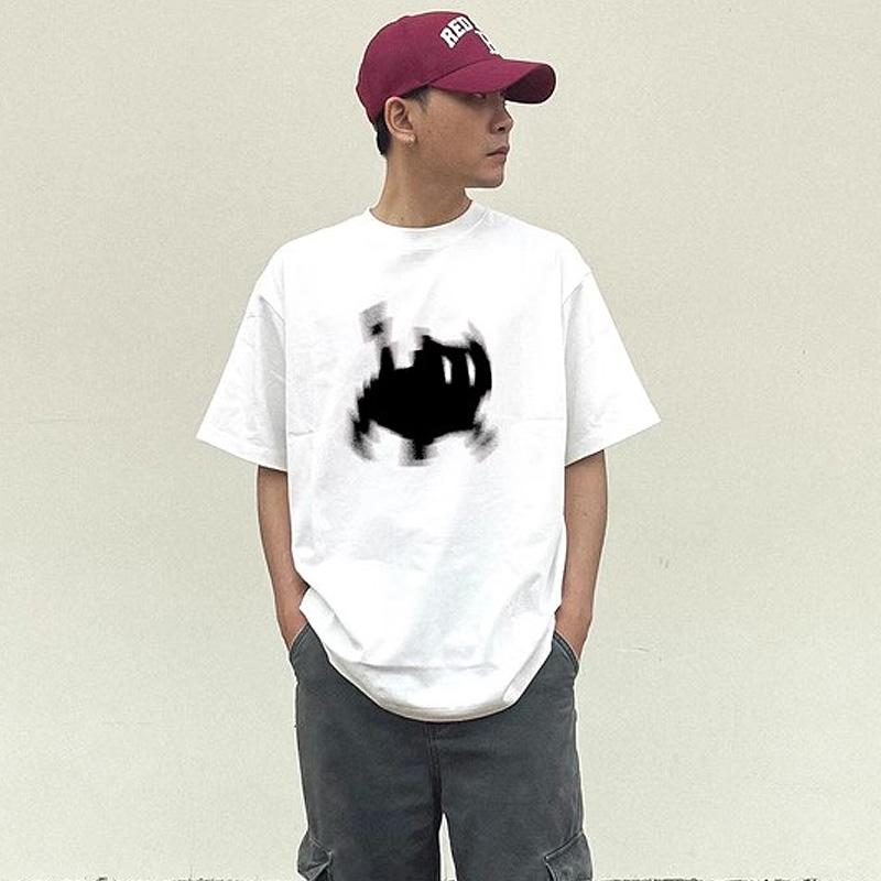 high quality 200G 100% cotton men's Tee shirt Summer funny Cartoon Print T Shirt men Clothes Harajuku Oversized T-shirt Y2k Tops young boy streetwear