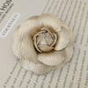 Korean Fabric Camellia Flower Brooch Pins Pearl Tassel Corsage Fashion Jewelry Brooches for Women Shirt Collar Accessories Gift