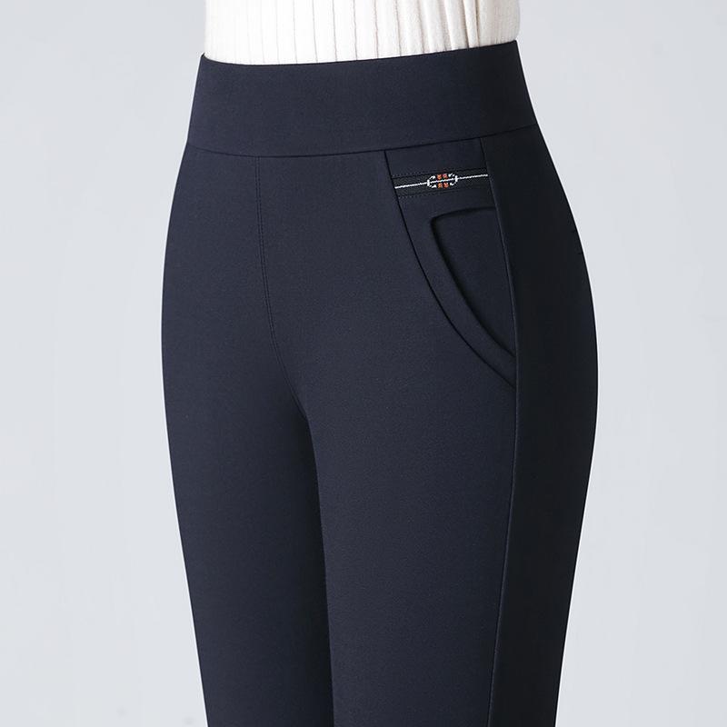 

Женские утягивающие леггинсы с высокой посадкой - Большой размер, Эластичные, Стиль весна/осень, Длинные брюки для мам среднего возраста 2XL темно-синий