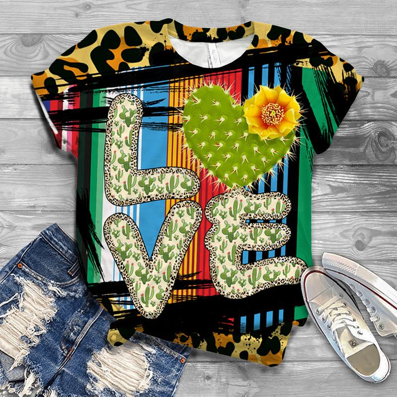 

Женская модная футболка с коротким рукавом для фитнеса с цветочным принтом и колибри 6XL