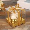 12pcs Clear Gift Boxes Plastic Single Containers Boxes with Inserts and Ribbon Individual Storage Holders Plastic Treat Boxes Gift Packaging Box