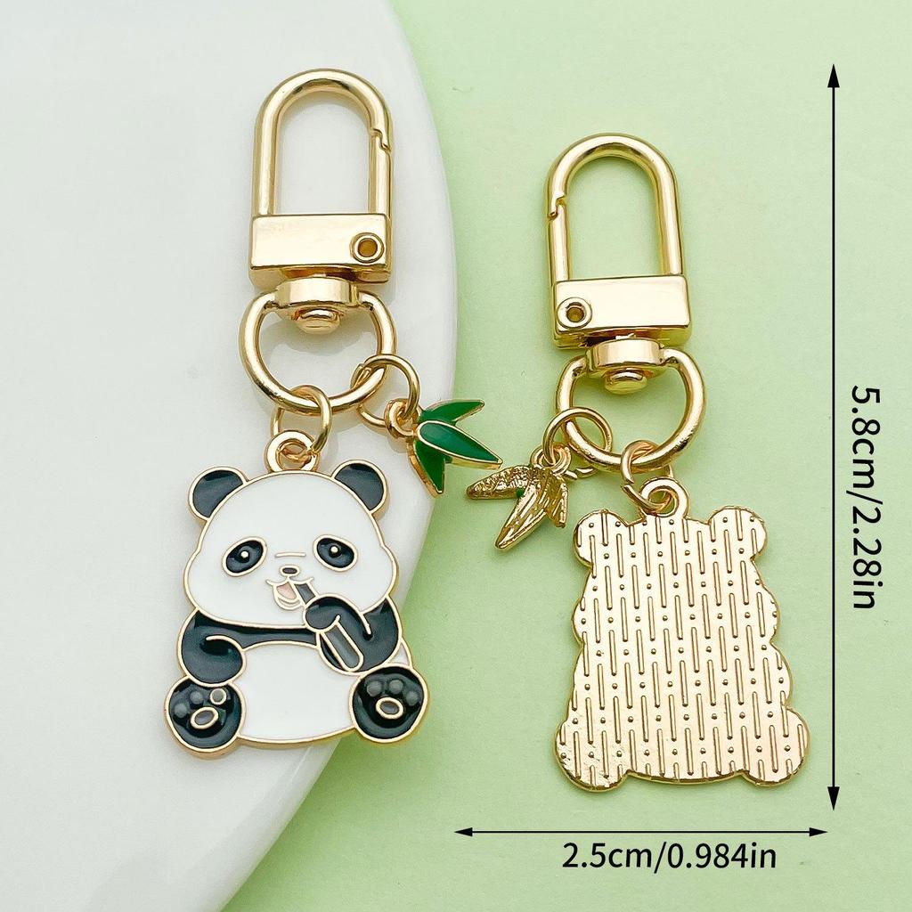 Adorable National Treasure Panda Metal Keychain – Cute & Quirky Cartoon Dāi Méng Panda Keyring Pendant for Men, Women, & Bag Charms.