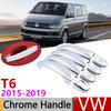 For VW T6 Volkswagen Transporter 2015~ Chrome Exterior Door Handle Cover Car Accessories Stickers Trim Set 2016 2017 2018