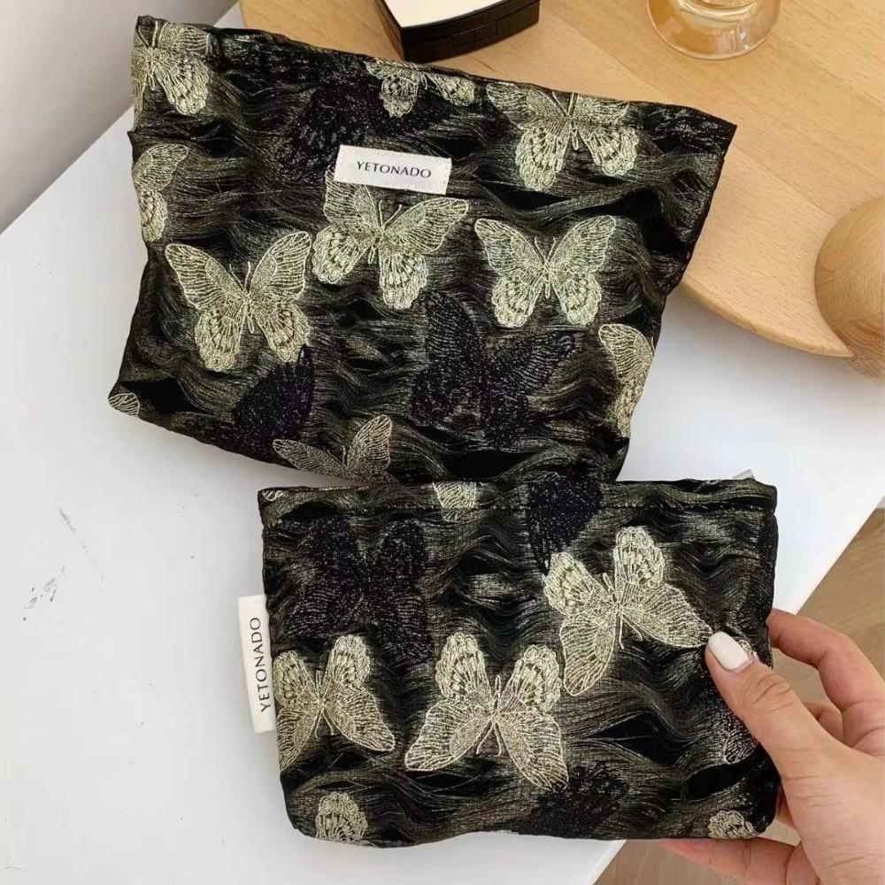 New Large Capacity Makeup Bag Gold Thread Multifunctional Handbag Zipper Travel Wash Bag
