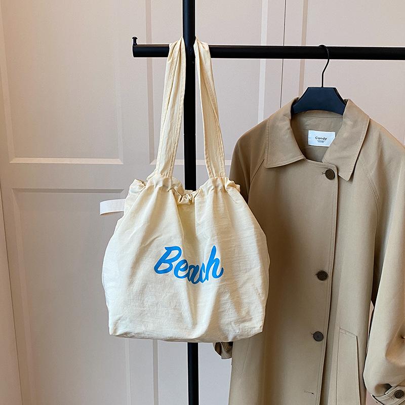 

Модные сумки на плечо с буквами для женщин, простые, для commuters, студенток, подмышечные сумки-тоуты, с дизайном на шнурке, женские ручные сумки бежевый